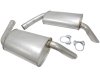 1974-1979 C3 Corvette Aluminized Hideaway Mufflers Dual Exhaust Pair